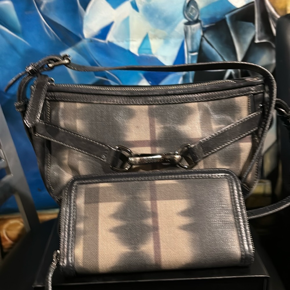 BURBERRY OMBRÉ NOVA CHECK Crossbody bag and wallet